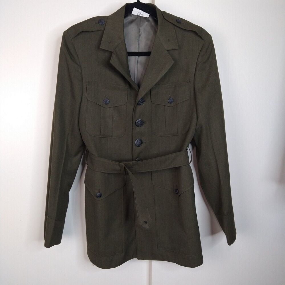 US Marine Corps Service Alpha USMC Jacket Coat Mens Size 37 R Green
